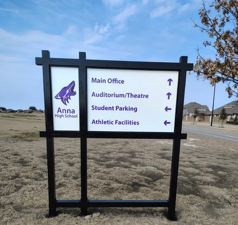 post and panel freestanding sign example North Texas
