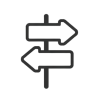 directional wayfinding signage with arrows for navigation